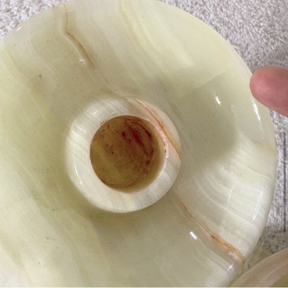 Vintage Yellow Onyx Candlestick Holders X2 - Picture 6 of 16
